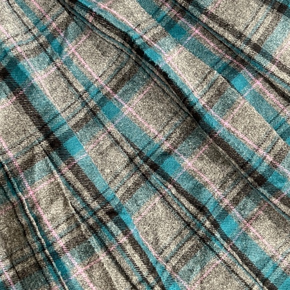 SOLD Vintage Japanese blue and grey kilt midi skirt - Picture 3 of 5